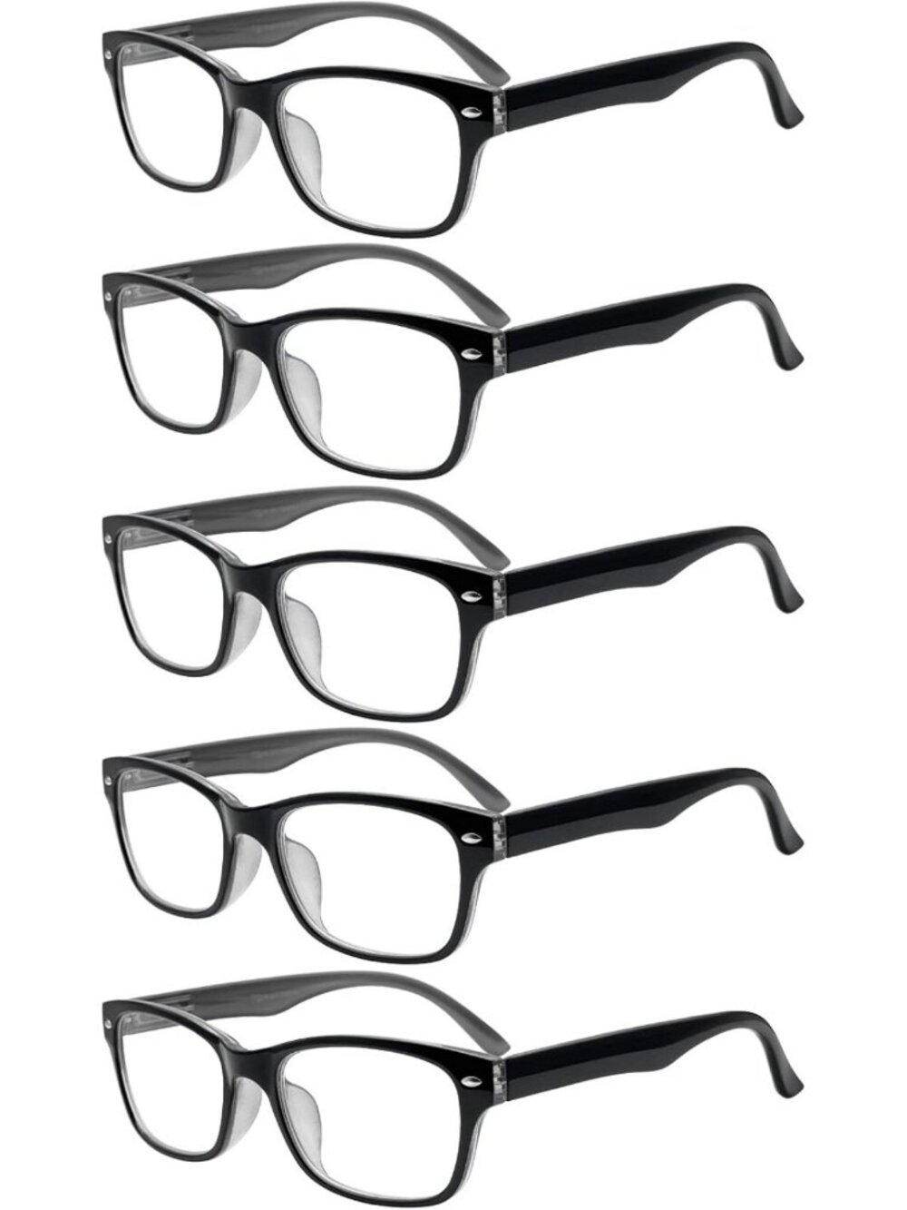 Colorful Blue Light Blocking Reading Glasses - 5 Pack, Spring Hinge, Unisex